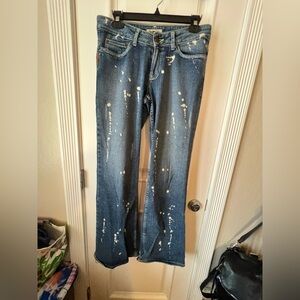 Hammar Distressed Splatter Blue Jeans
